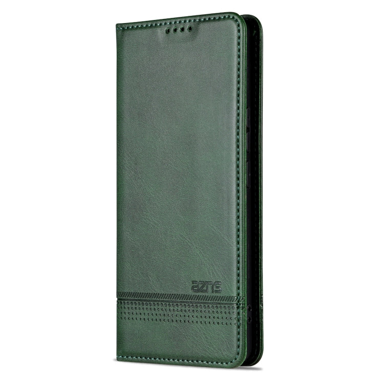 For Honor 80 GT AZNS Magnetic Calf Texture Flip Leather Phone Case(Dark Green) by AZNS