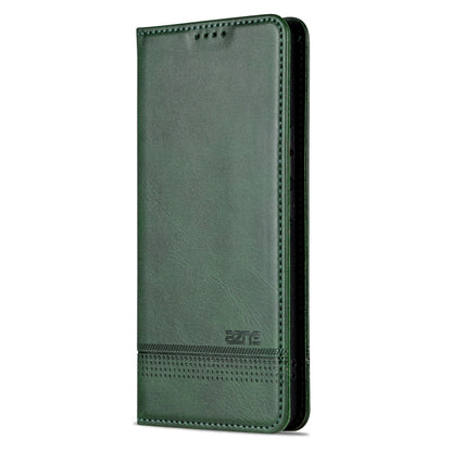 For Honor 80 GT AZNS Magnetic Calf Texture Flip Leather Phone Case(Dark Green) by AZNS