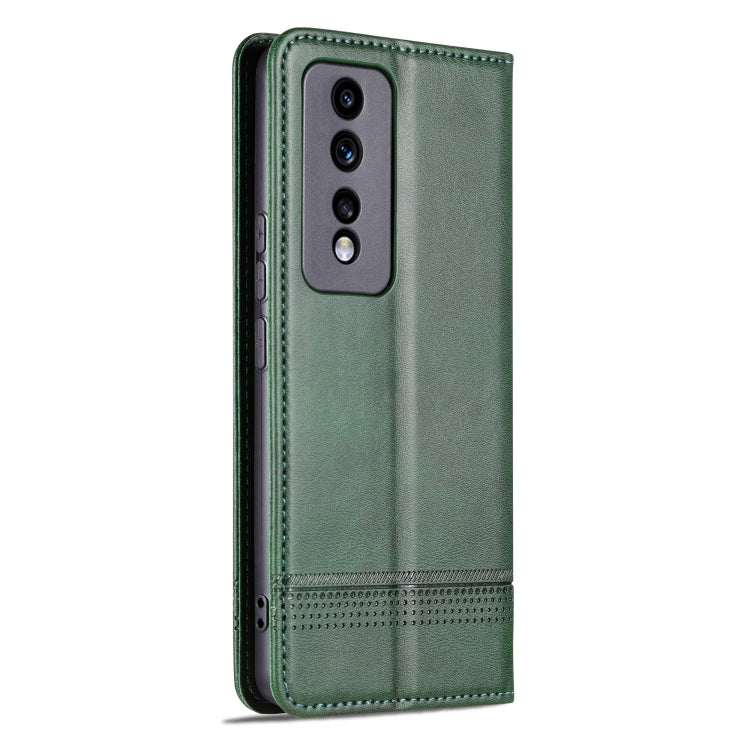 For Honor 80 GT AZNS Magnetic Calf Texture Flip Leather Phone Case(Dark Green) by AZNS