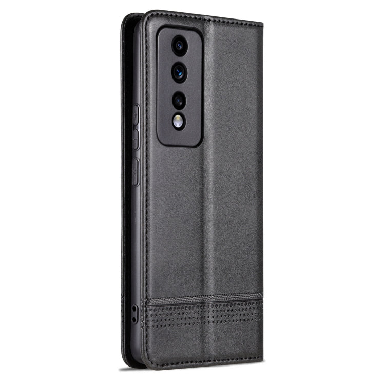 For Honor 80 GT AZNS Magnetic Calf Texture Flip Leather Phone Case(Black) by AZNS