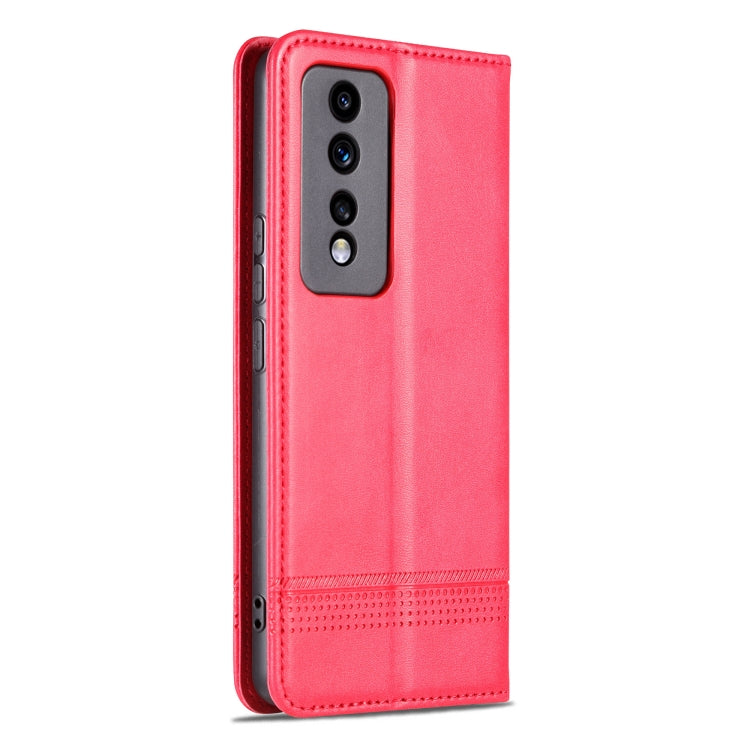 For Honor 80 GT AZNS Magnetic Calf Texture Flip Leather Phone Case(Red) by AZNS