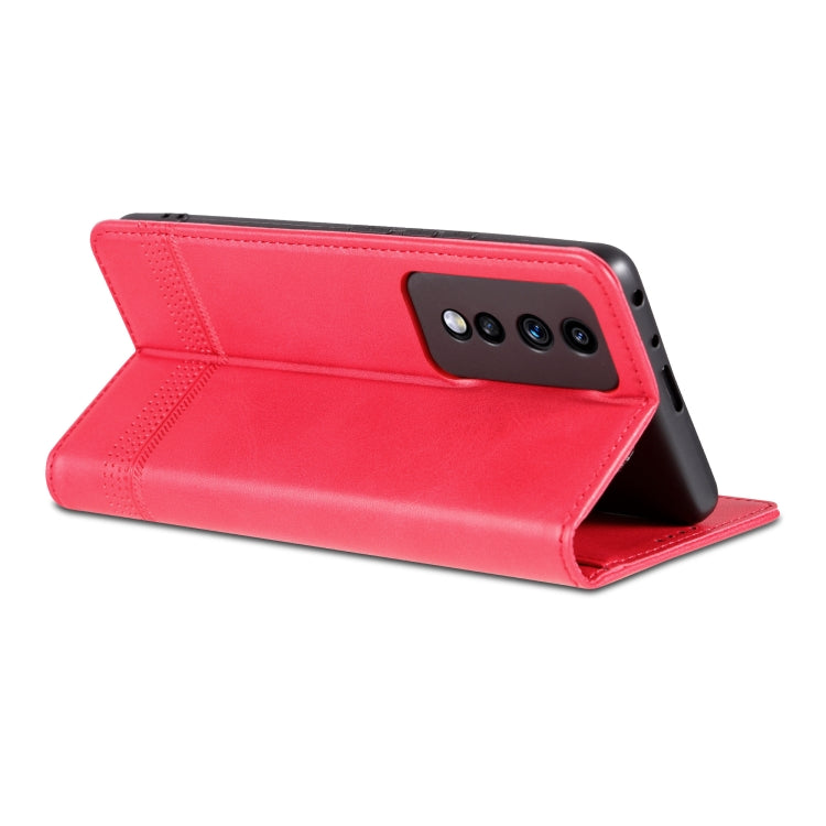 For Honor 80 GT AZNS Magnetic Calf Texture Flip Leather Phone Case(Red) by AZNS