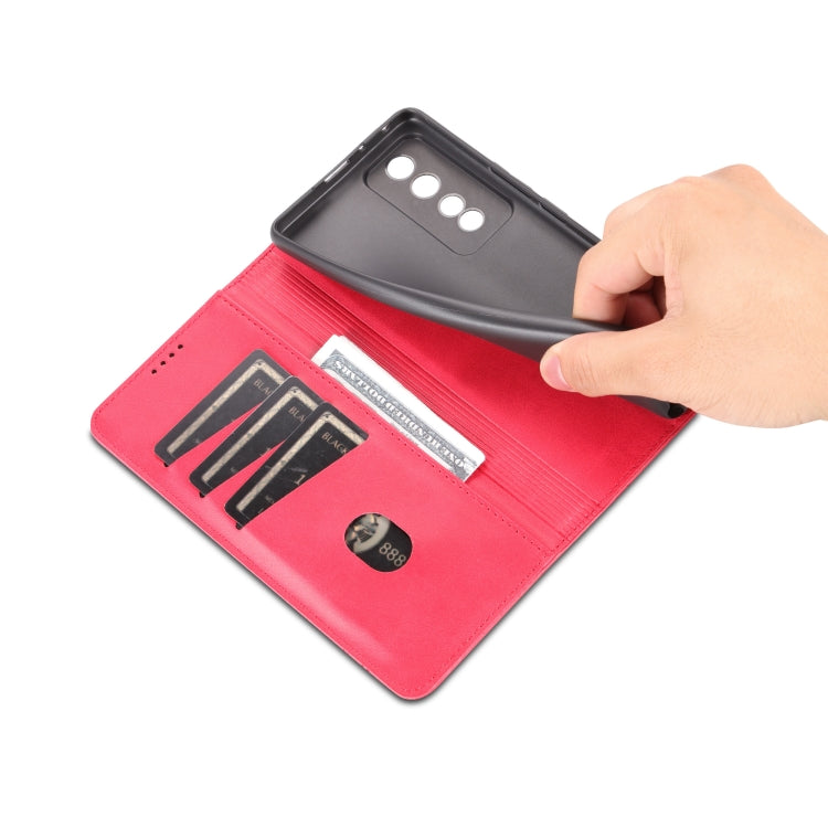 For Honor 80 GT AZNS Magnetic Calf Texture Flip Leather Phone Case(Red) by AZNS