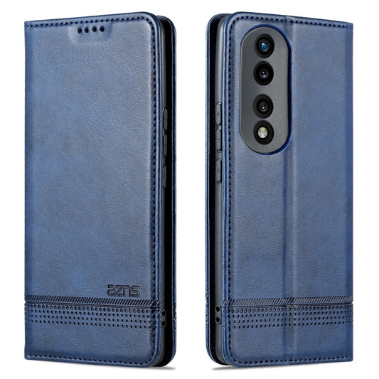 For Honor 90 Pro AZNS Magnetic Calf Texture Flip Leather Phone Case(Dark Blue) by AZNS