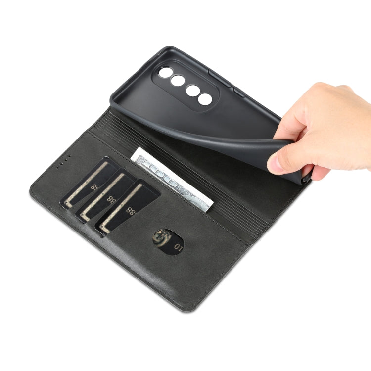 For Honor 90 Pro AZNS Magnetic Calf Texture Flip Leather Phone Case(Black) by AZNS