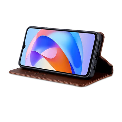 For Honor Play 40 AZNS Magnetic Calf Texture Flip Leather Phone Case(Dark Brown) by AZNS