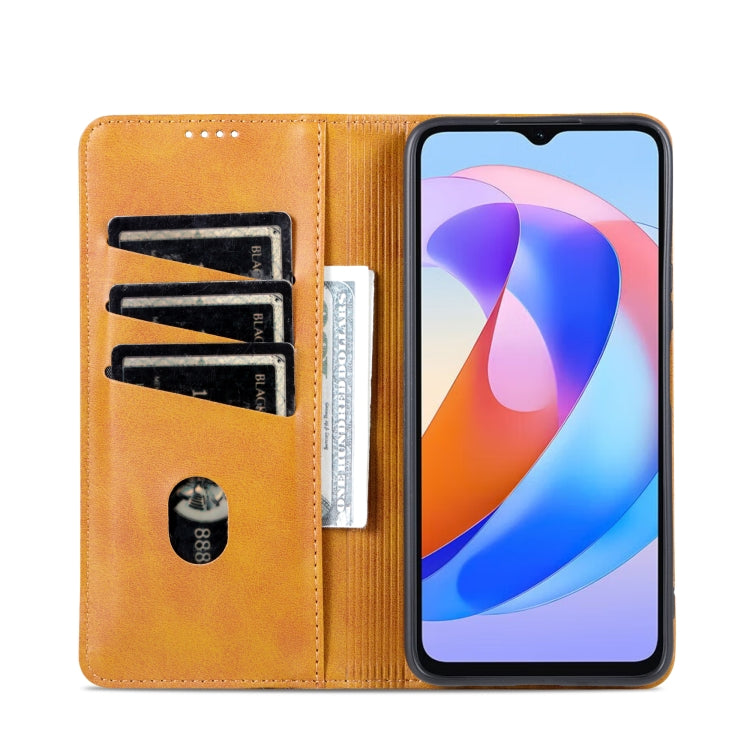 For Honor Play 40 AZNS Magnetic Calf Texture Flip Leather Phone Case(Light Brown) by AZNS