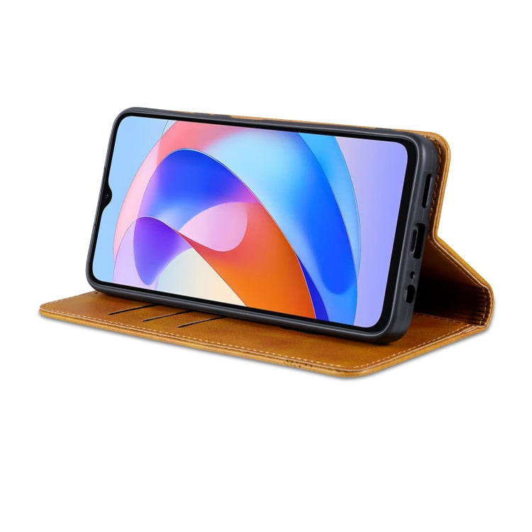 For Honor Play 40 AZNS Magnetic Calf Texture Flip Leather Phone Case(Light Brown) by AZNS