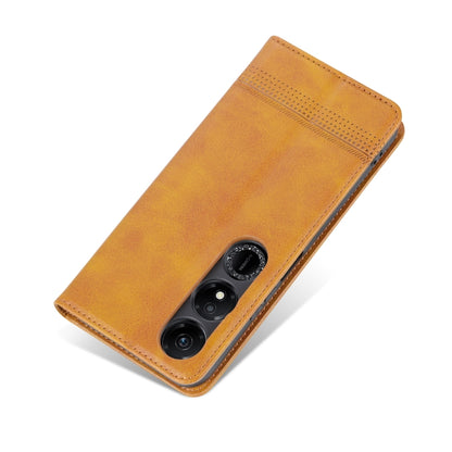 For Honor Play 40 AZNS Magnetic Calf Texture Flip Leather Phone Case(Light Brown) by AZNS