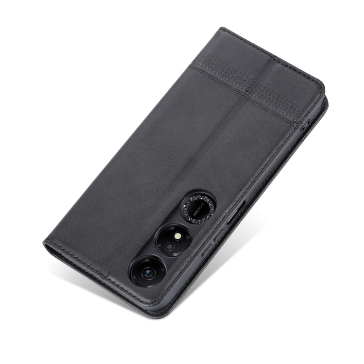 For Honor Play 40 AZNS Magnetic Calf Texture Flip Leather Phone Case(Black) by AZNS