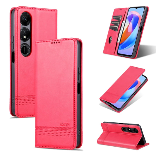 For Honor Play 40 AZNS Magnetic Calf Texture Flip Leather Phone Case(Red) by AZNS