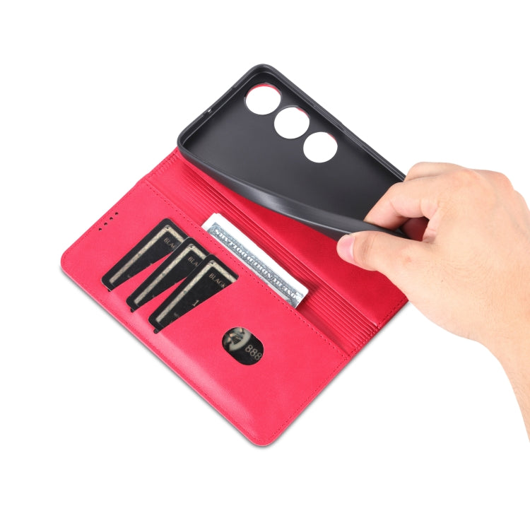 For Honor Play 40 AZNS Magnetic Calf Texture Flip Leather Phone Case(Red) by AZNS