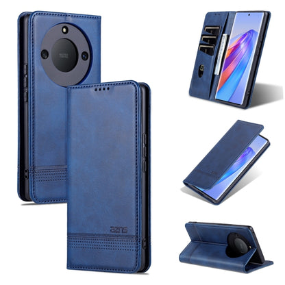 For Honor X50 AZNS Magnetic Calf Texture Flip Leather Phone Case(Dark Blue) by AZNS
