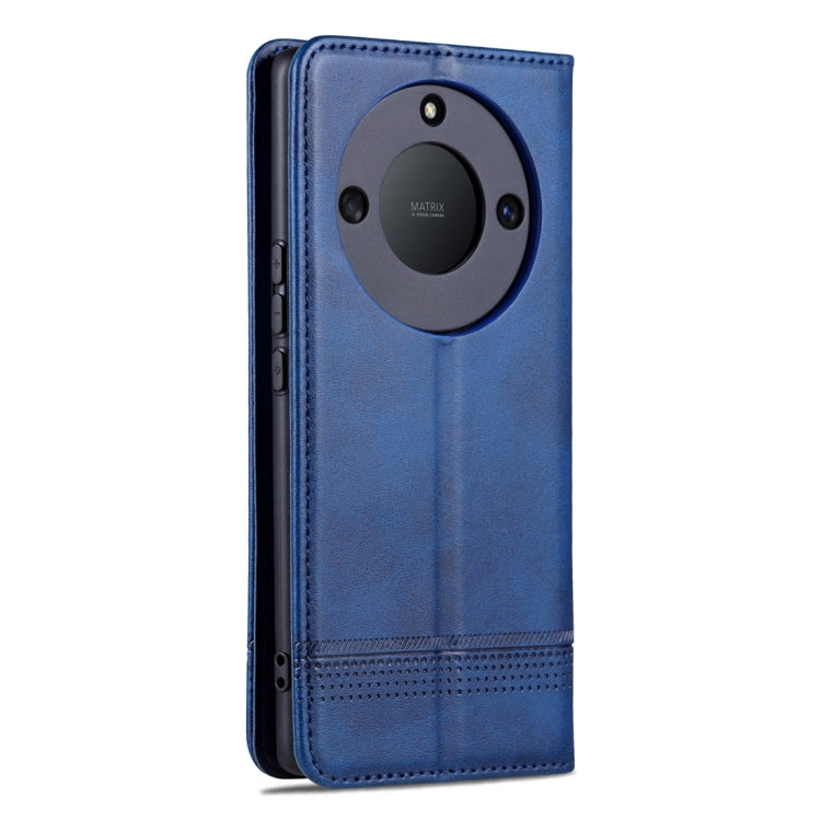 For Honor X50 AZNS Magnetic Calf Texture Flip Leather Phone Case(Dark Blue) by AZNS