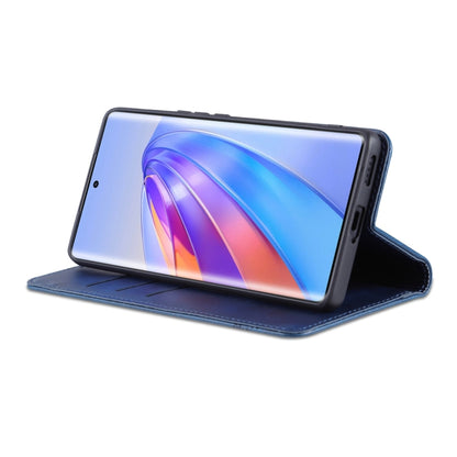 For Honor X50 AZNS Magnetic Calf Texture Flip Leather Phone Case(Dark Blue) by AZNS