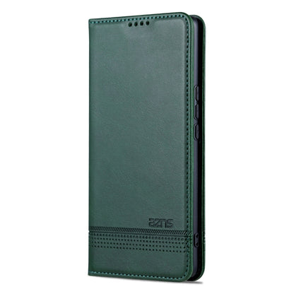 For Honor X50 AZNS Magnetic Calf Texture Flip Leather Phone Case(Dark Green) by AZNS