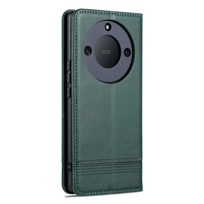 For Honor X50 AZNS Magnetic Calf Texture Flip Leather Phone Case(Dark Green) by AZNS