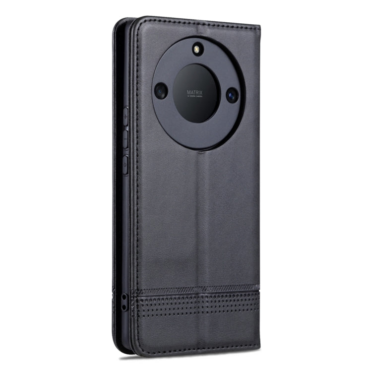 For Honor X50 AZNS Magnetic Calf Texture Flip Leather Phone Case(Black) by AZNS