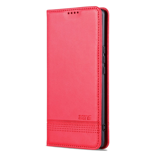 For Honor X50 AZNS Magnetic Calf Texture Flip Leather Phone Case(Red) by AZNS