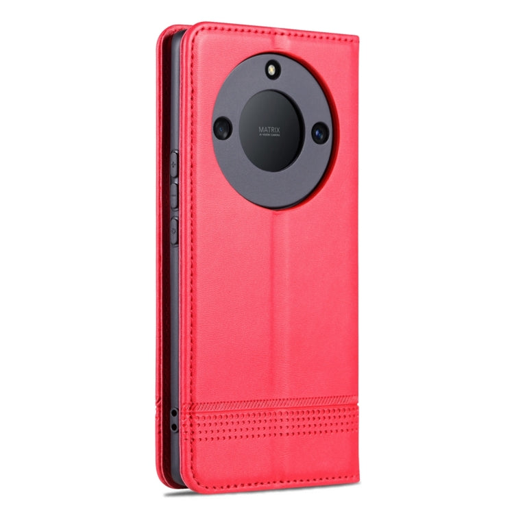 For Honor X50 AZNS Magnetic Calf Texture Flip Leather Phone Case(Red) by AZNS