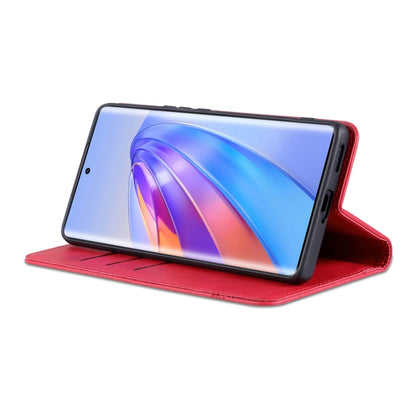 For Honor X50 AZNS Magnetic Calf Texture Flip Leather Phone Case(Red) by AZNS