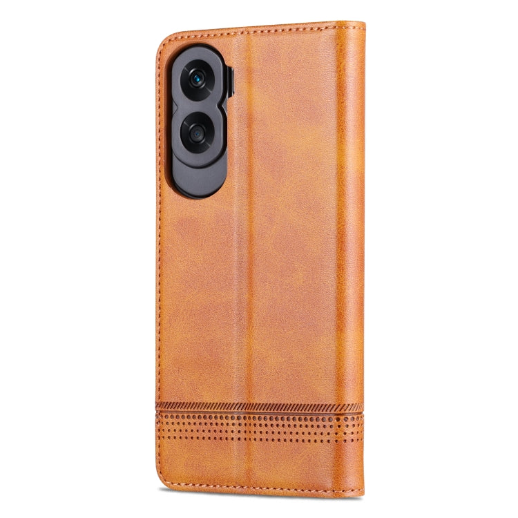For Honor X50i/90 Lite AZNS Magnetic Calf Texture Flip Leather Phone Case(Light Brown) by AZNS