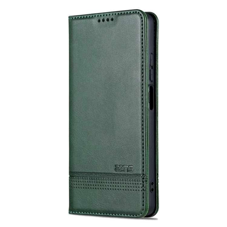 For Honor X50i/90 Lite AZNS Magnetic Calf Texture Flip Leather Phone Case(Dark Green) by AZNS