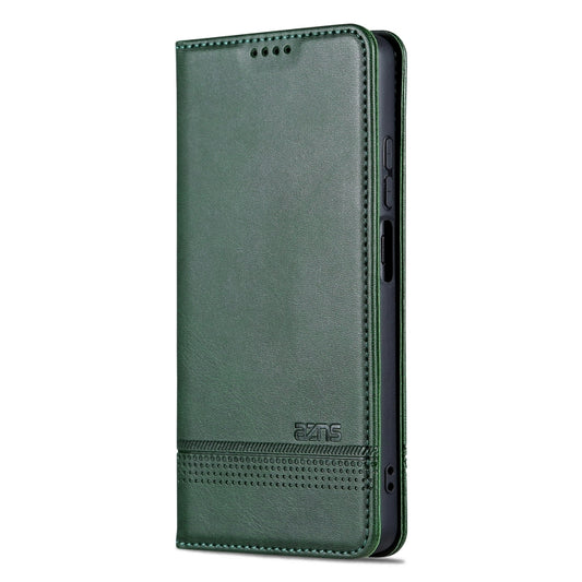 For Honor X50i/90 Lite AZNS Magnetic Calf Texture Flip Leather Phone Case(Dark Green) by AZNS