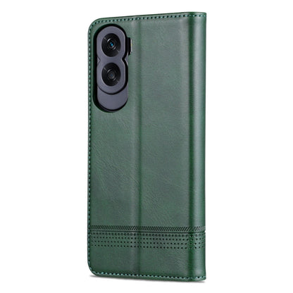 For Honor X50i/90 Lite AZNS Magnetic Calf Texture Flip Leather Phone Case(Dark Green) by AZNS