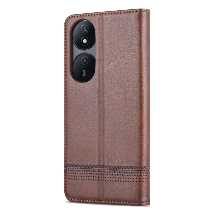 For Honor Play 50 Plus AZNS Magnetic Calf Texture Flip Leather Phone Case(Dark Brown) by AZNS
