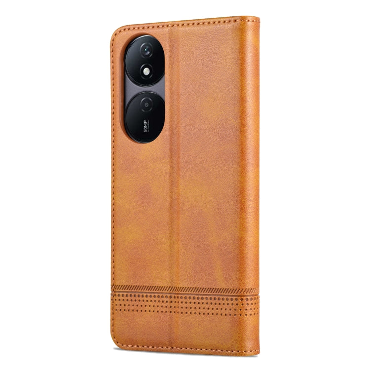 For Honor Play 50 Plus AZNS Magnetic Calf Texture Flip Leather Phone Case(Light Brown) by AZNS