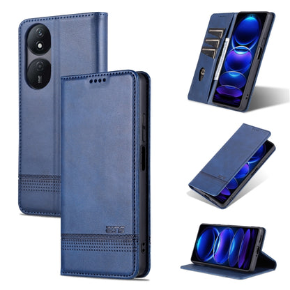 For Honor Play 50 Plus AZNS Magnetic Calf Texture Flip Leather Phone Case(Dark Blue) by AZNS