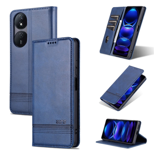 For Honor Play 50 Plus AZNS Magnetic Calf Texture Flip Leather Phone Case(Dark Blue) by AZNS