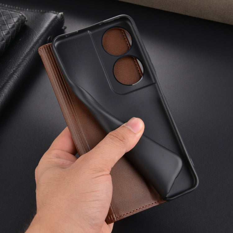 For Honor Play 50 Plus AZNS Magnetic Calf Texture Flip Leather Phone Case(Dark Blue) by AZNS