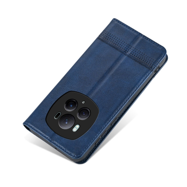 For Honor Magic6 Pro AZNS Magnetic Calf Texture Flip Leather Phone Case(Dark Blue) by AZNS