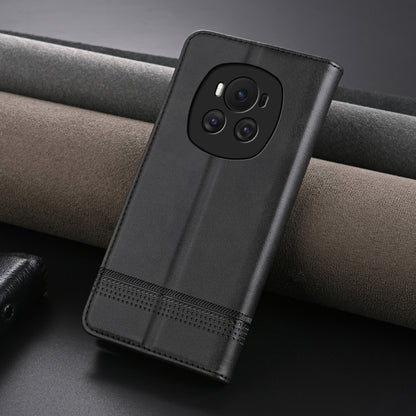 For Honor Magic6 AZNS Magnetic Calf Texture Flip Leather Phone Case(Black) by AZNS