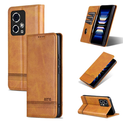 For Honor 90 GT AZNS Magnetic Calf Texture Flip Leather Phone Case(Light Brown) by AZNS