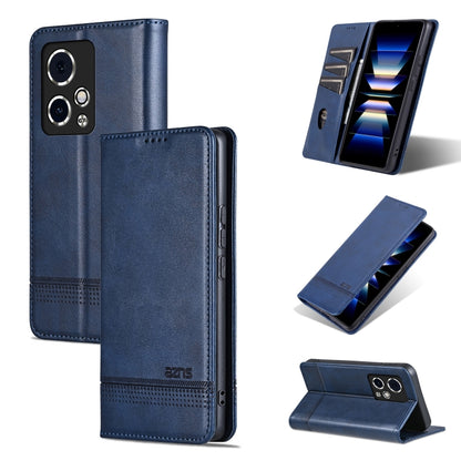 For Honor 90 GT AZNS Magnetic Calf Texture Flip Leather Phone Case(Dark Blue) by AZNS