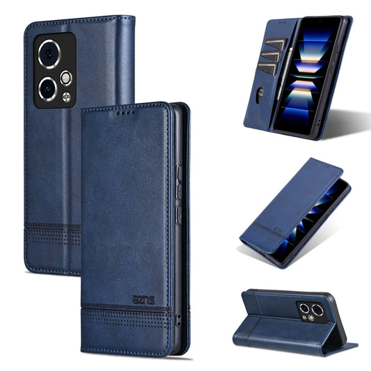 For Honor 90 GT AZNS Magnetic Calf Texture Flip Leather Phone Case(Dark Blue) by AZNS