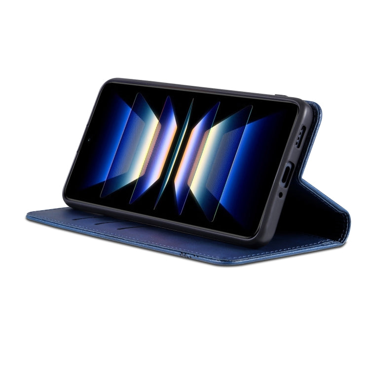 For Honor 90 GT AZNS Magnetic Calf Texture Flip Leather Phone Case(Dark Blue) by AZNS