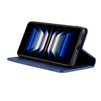 For Honor 90 GT AZNS Magnetic Calf Texture Flip Leather Phone Case(Dark Blue) by AZNS