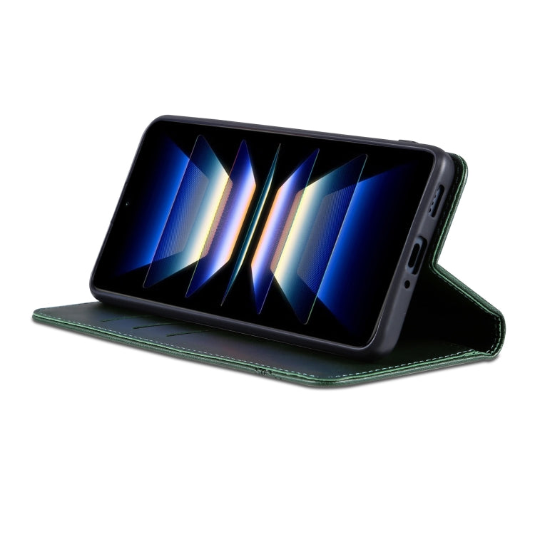 For Honor 90 GT AZNS Magnetic Calf Texture Flip Leather Phone Case(Dark Green) by AZNS