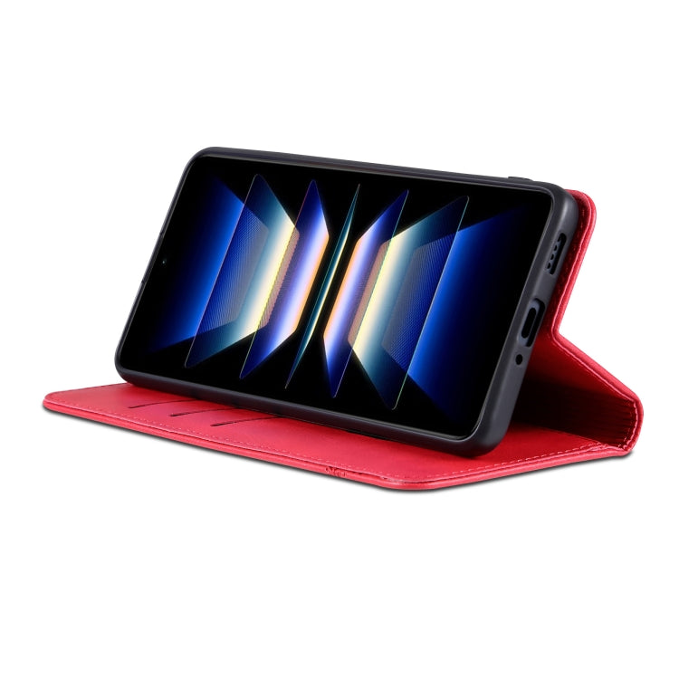 For Honor 90 GT AZNS Magnetic Calf Texture Flip Leather Phone Case(Red) by AZNS