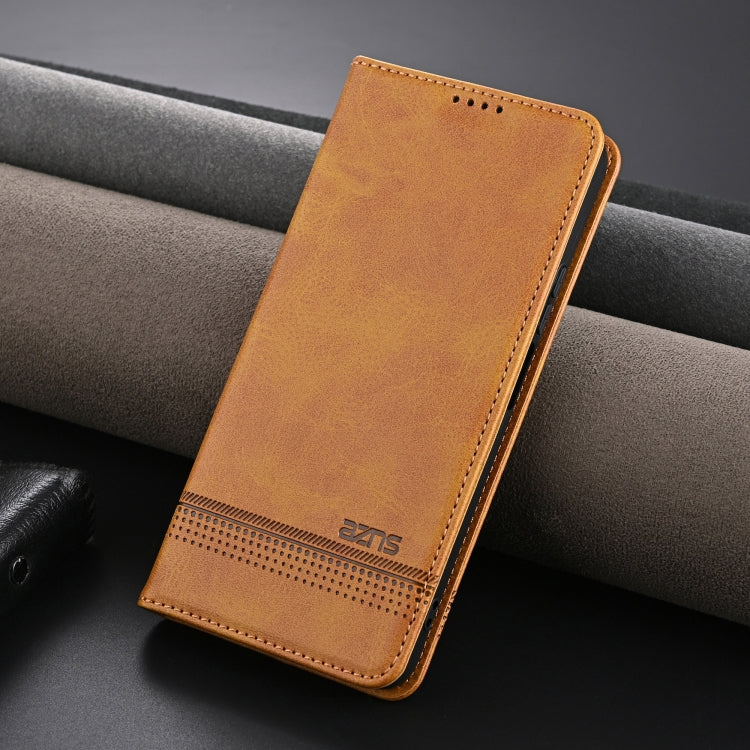 For Honor Play 50/Play 50m 5G AZNS Magnetic Calf Texture Flip Leather Phone Case(Light Brown) by AZNS