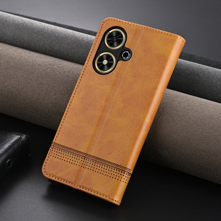 For Honor Play 50/Play 50m 5G AZNS Magnetic Calf Texture Flip Leather Phone Case(Light Brown) by AZNS