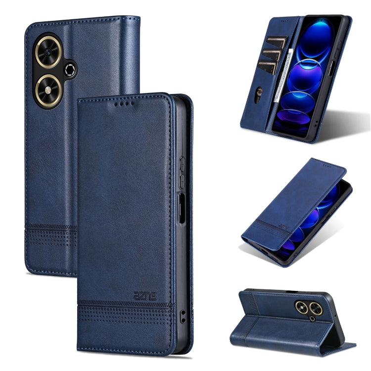 For Honor Play 50/Play 50m 5G AZNS Magnetic Calf Texture Flip Leather Phone Case(Dark Blue) by AZNS