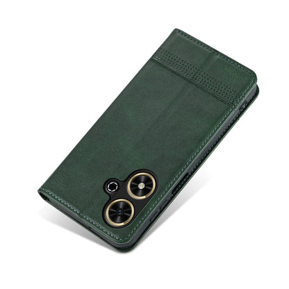For Honor Play 50/Play 50m 5G AZNS Magnetic Calf Texture Flip Leather Phone Case(Dark Green) by AZNS