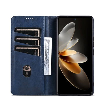 For Honor 200 AZNS Magnetic Calf Texture Flip Leather Phone Case(Dark Blue) by AZNS