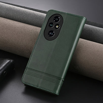 For Honor 200 AZNS Magnetic Calf Texture Flip Leather Phone Case(Dark Green) by AZNS