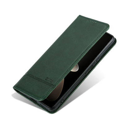 For Honor 200 AZNS Magnetic Calf Texture Flip Leather Phone Case(Dark Green) by AZNS